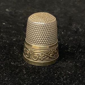 Vintage Ornate Silver Thimble